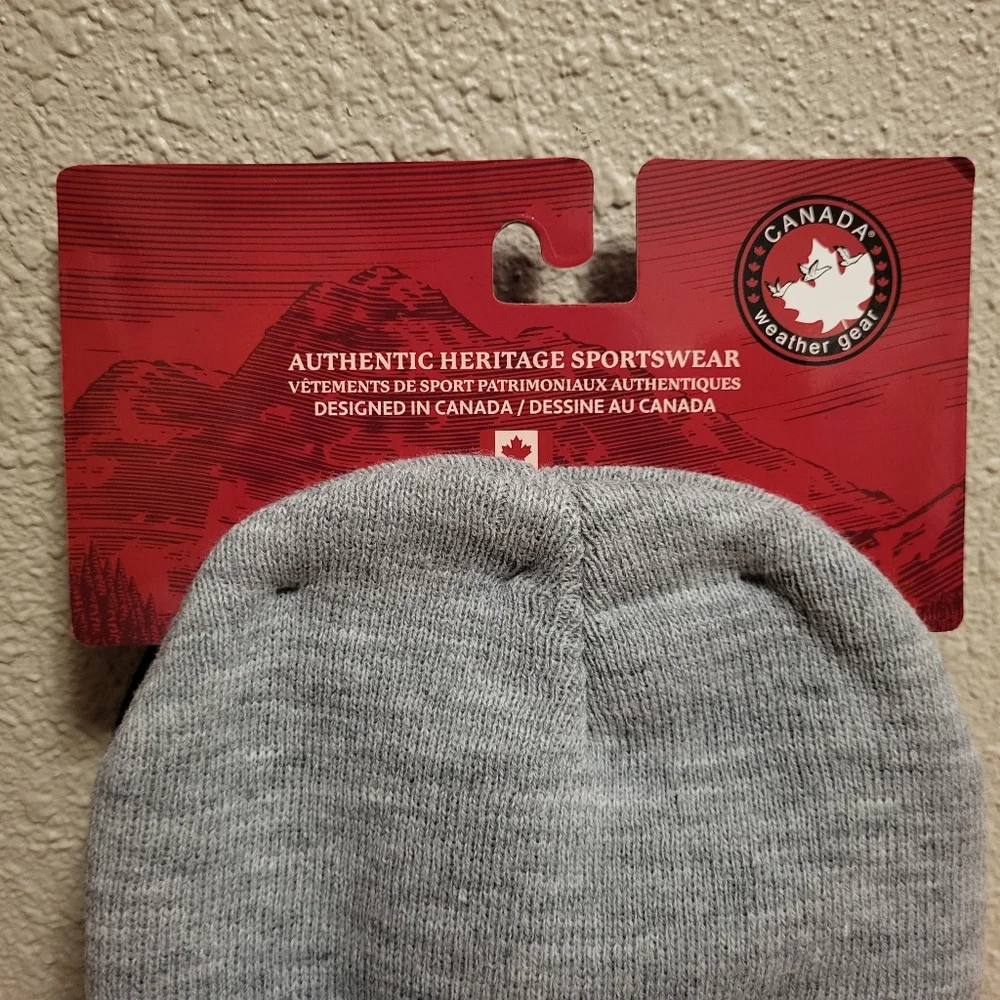 NWT Canada Weathergear 3 Pack Boys Knit Beanie Hats - Black and Gray